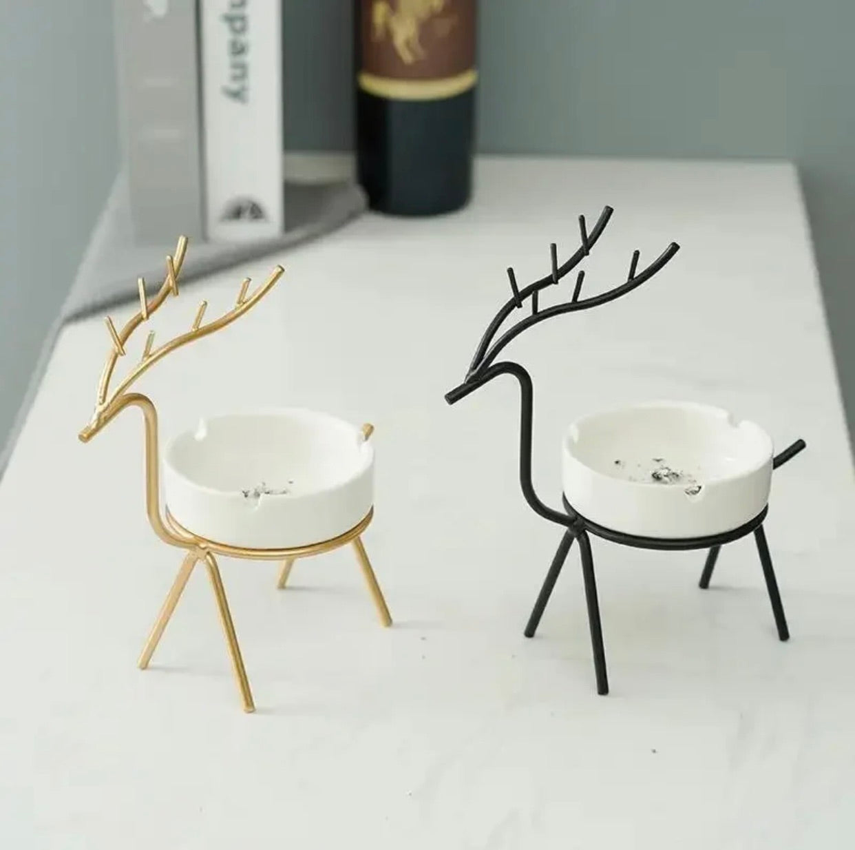 Ceramic Ashtray with Deer Stand