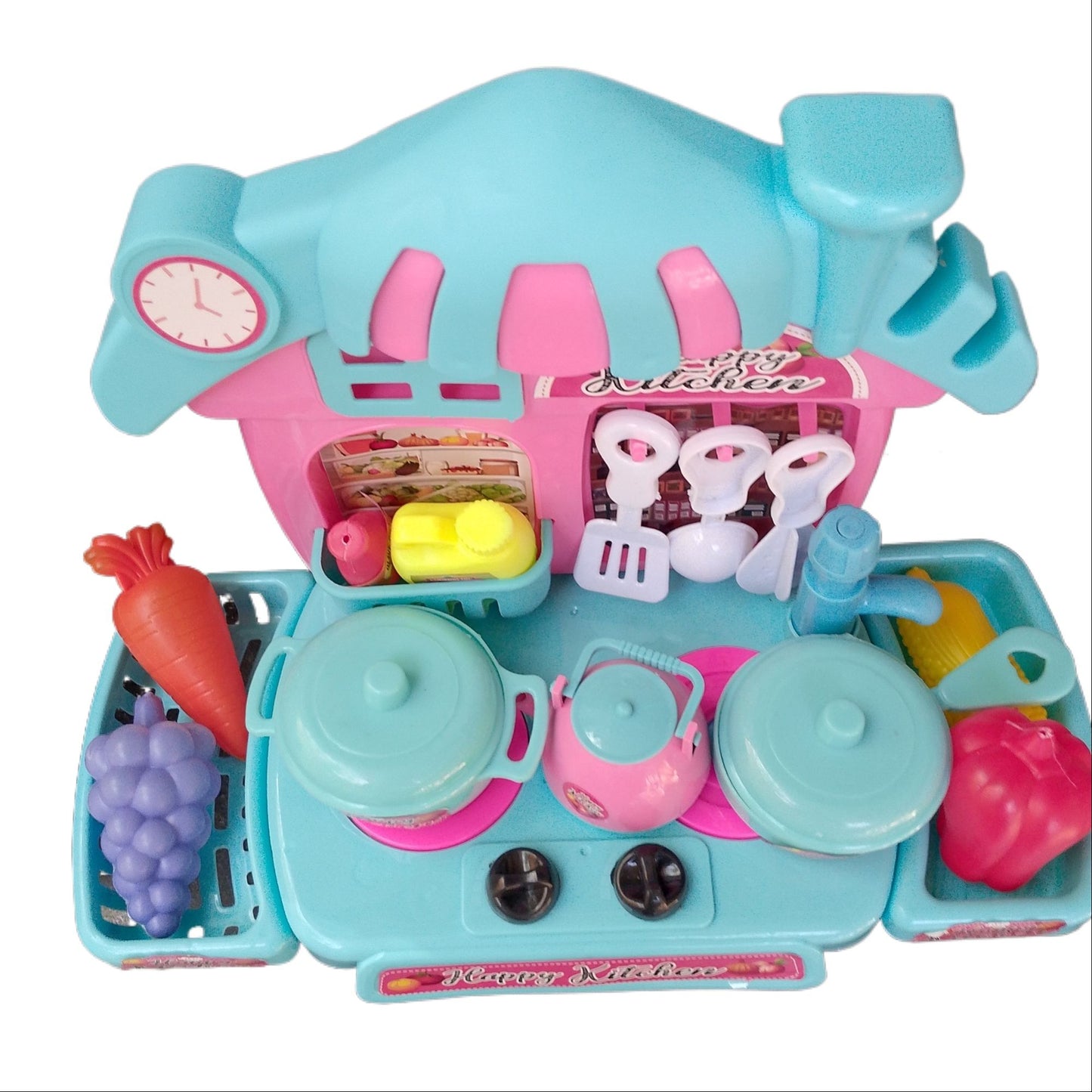 Kids pretend play pink/blue kitchen set