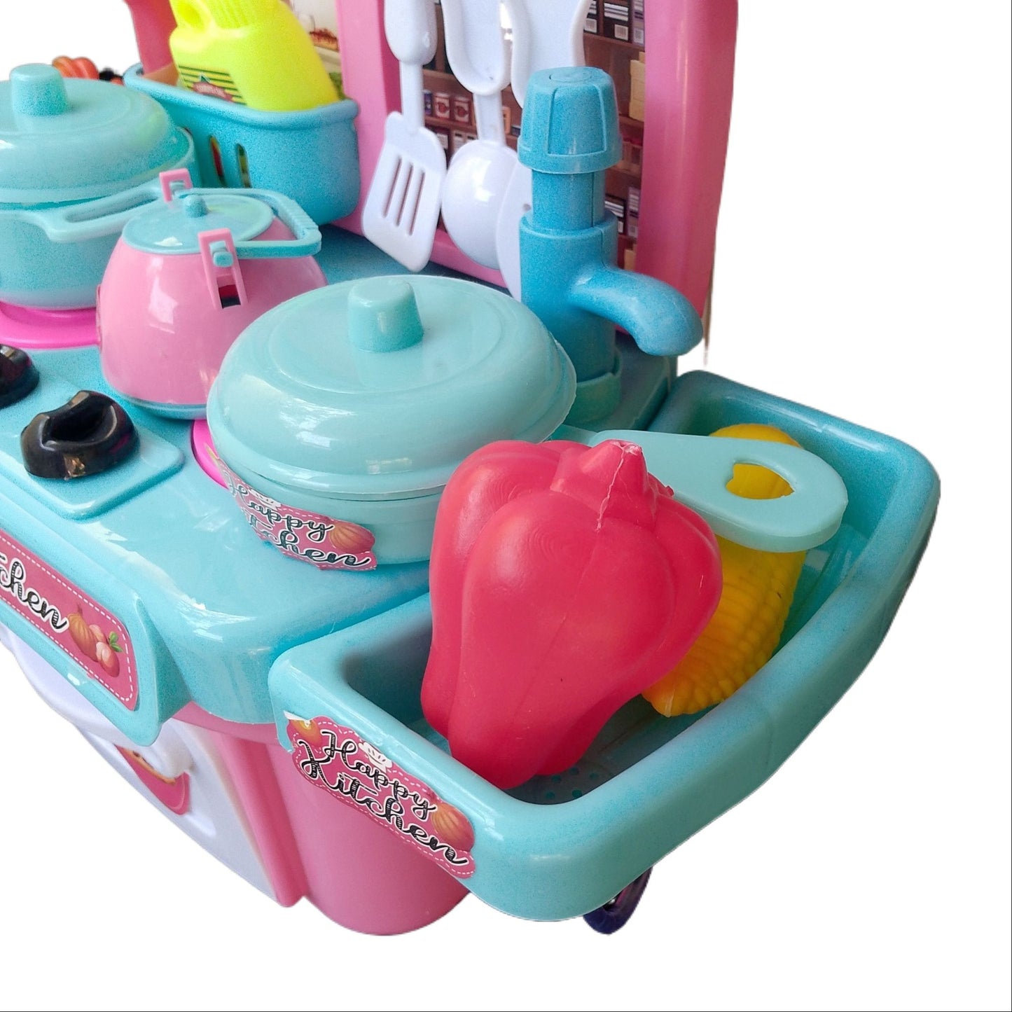 Kids pretend play pink/blue kitchen set