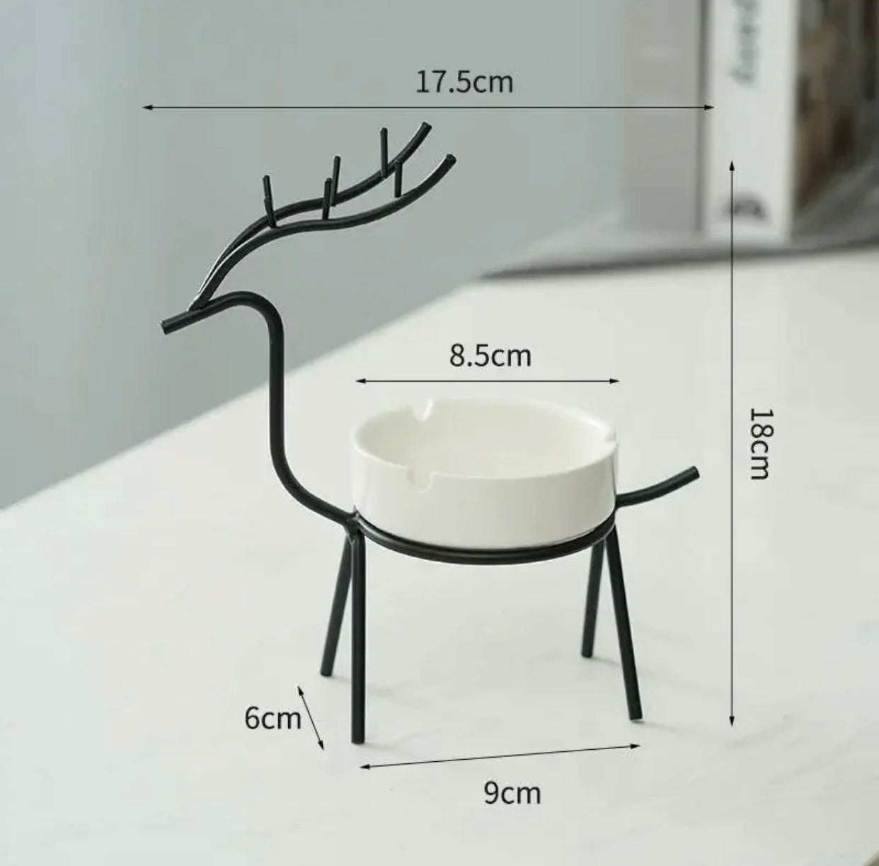 Ceramic Ashtray with Deer Stand