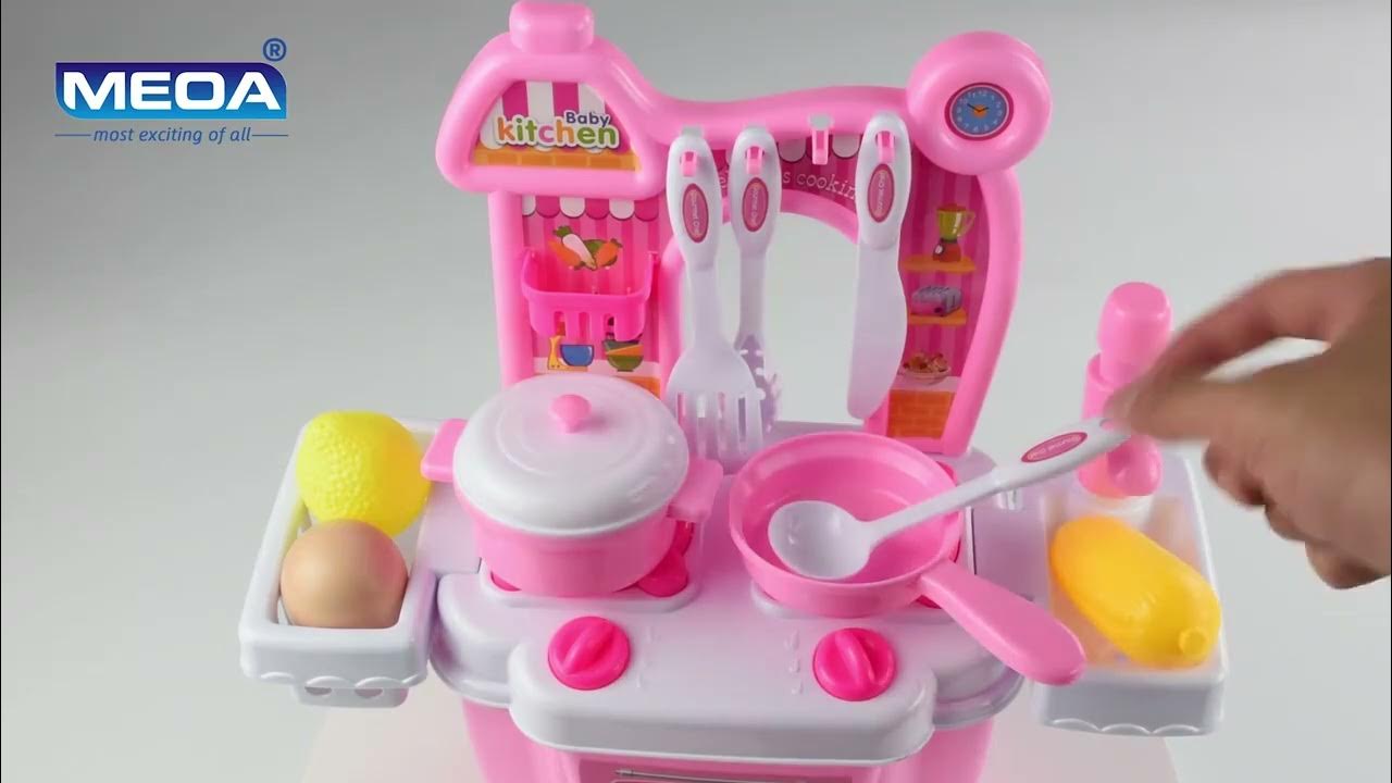 Kids pretend play pink/blue kitchen set