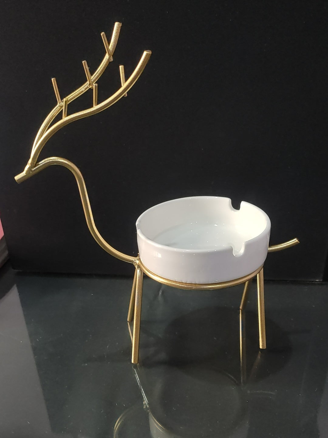 Ceramic Ashtray with Deer Stand