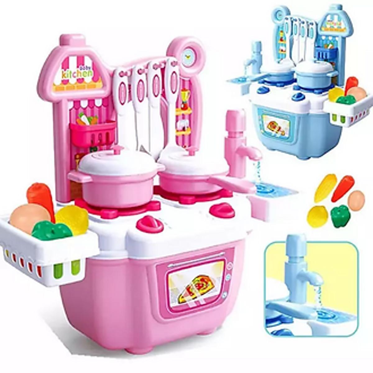 Kids pretend play pink/blue kitchen set