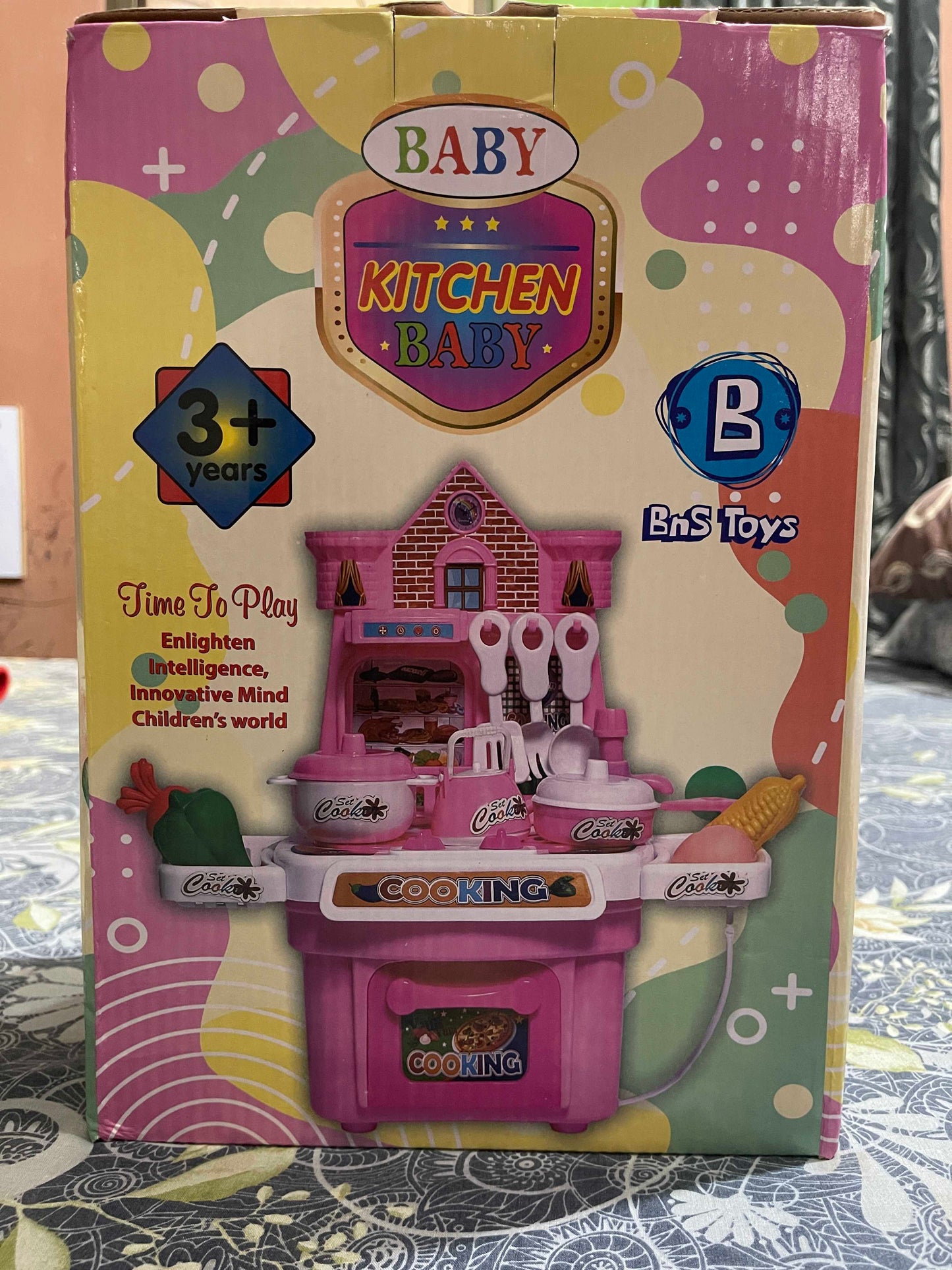 Kids pretend play pink/blue kitchen set